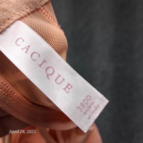 Cacique Bra Women Size 38 DD Peach Lace Underwired T Shirt - Picture 3 of 3