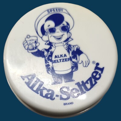 Vintage Speedy Alka Seltzer Collapsable Travel Cup with Lid Pill