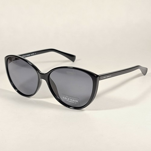 Cole Haan CH9000 001 Cat Eye Polarized Sunglasses Shiny Black Gray Women's 58mm - Picture 4 of 11