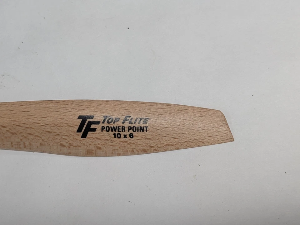 Hélice de madera Top Flite 10x6 ~ 10" de largo para modelos de aviones 1/4" agujero central TF Foto 2 de 4