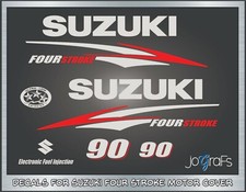 Suzuki 90 hk Four Stroke Utombordare   Dekaler Sticker Set Kit  90HP