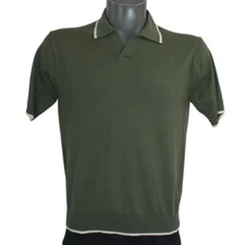 J.W. Anderson Uniqlo Green Tri-Blend Collared Pullover Polo Shirt Mens Small 