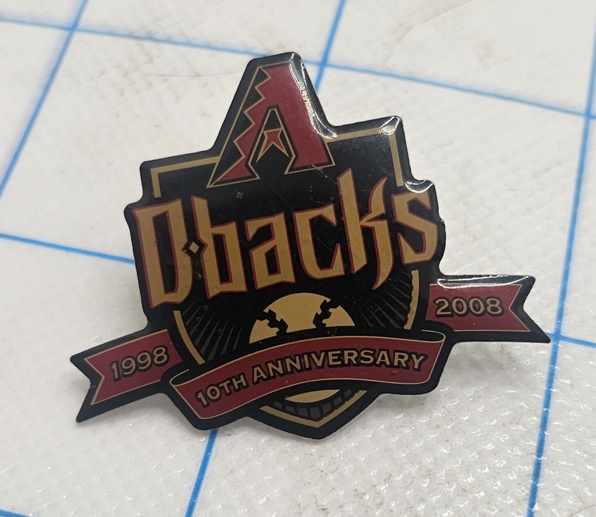 VTG Lapel Pinback Silver Tone D Backs 10th Anniversary Pin Arizona