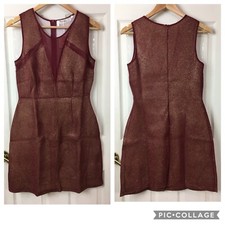Available Women’s Dress Mesh Maroon Sparkly Party Sz Small New Sleeveless Zip