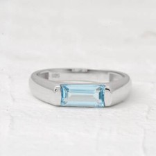 10k Weiss Gold Natürlich Blau