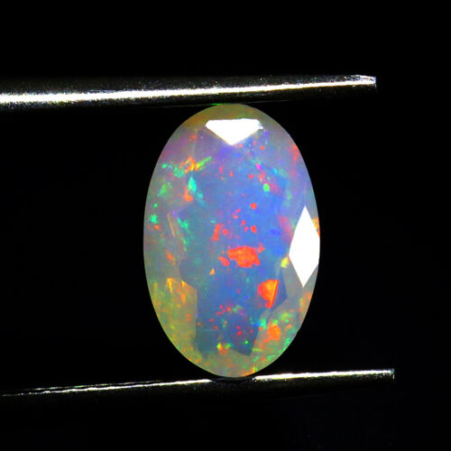 Oval Cut Natural AAA Floral Flash Play Of Color Crystal Fire Opal 1.36ct 10x7mm - Photo 1/13