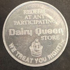 Dairy Queen G/F Free 5oz Sundae or 40c Alum. Token 39mm VGC c1970's-80's