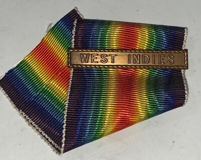RARE ORIGINAL WW1 USN NAVY VICTORY MEDAL WEST INDIES CLASP BAR US MINT 