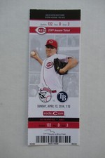 CINCINNATI REDS VS TAMPA BAY RAYS 4/13/2014 FULL TICKET ~ BEN ZOBRIST (2 HRs)