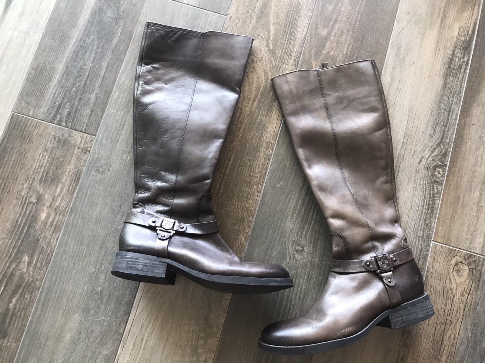 Distressed Leather Riding Boot | eBay