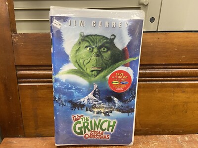 Dr. Seuss How the Grinch Stole Christmas VHS, 2001, Jim Carrey.  Original VHS.