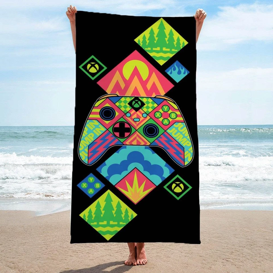 Детское пляжное полотенце для ванны бассейна Xbox — супермягкий и впитывающий контроллер для видеоигр 1 - Изображение 3 из 4