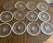 Vintage Silver Rim trim Glass Plates Lot Of 12