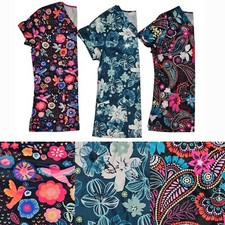 Women's Scrub Tops Size S Lot Of 3 hummingbird Bird Floral Flower