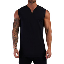 Men's Gym Muscle Singlets Workout Tank Top Fitness Sleeveless T-shirt Undershirt