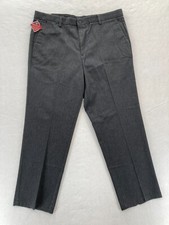 Dockers Original Khaki Mens 38x30 Gray Flat Front Straight Leg Individual Fit