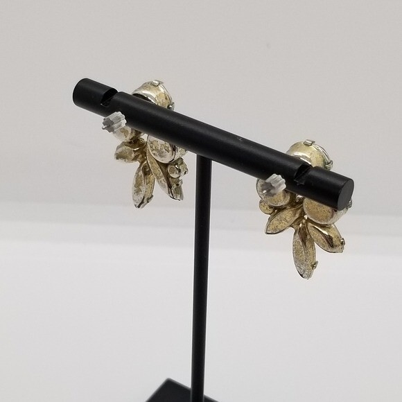 rhinestone multi-crystal post earrings - image 5