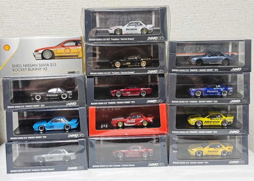 INNO64 Rocket Bunny Nissan Silvia S13 Full Set of 13 Cars Shell