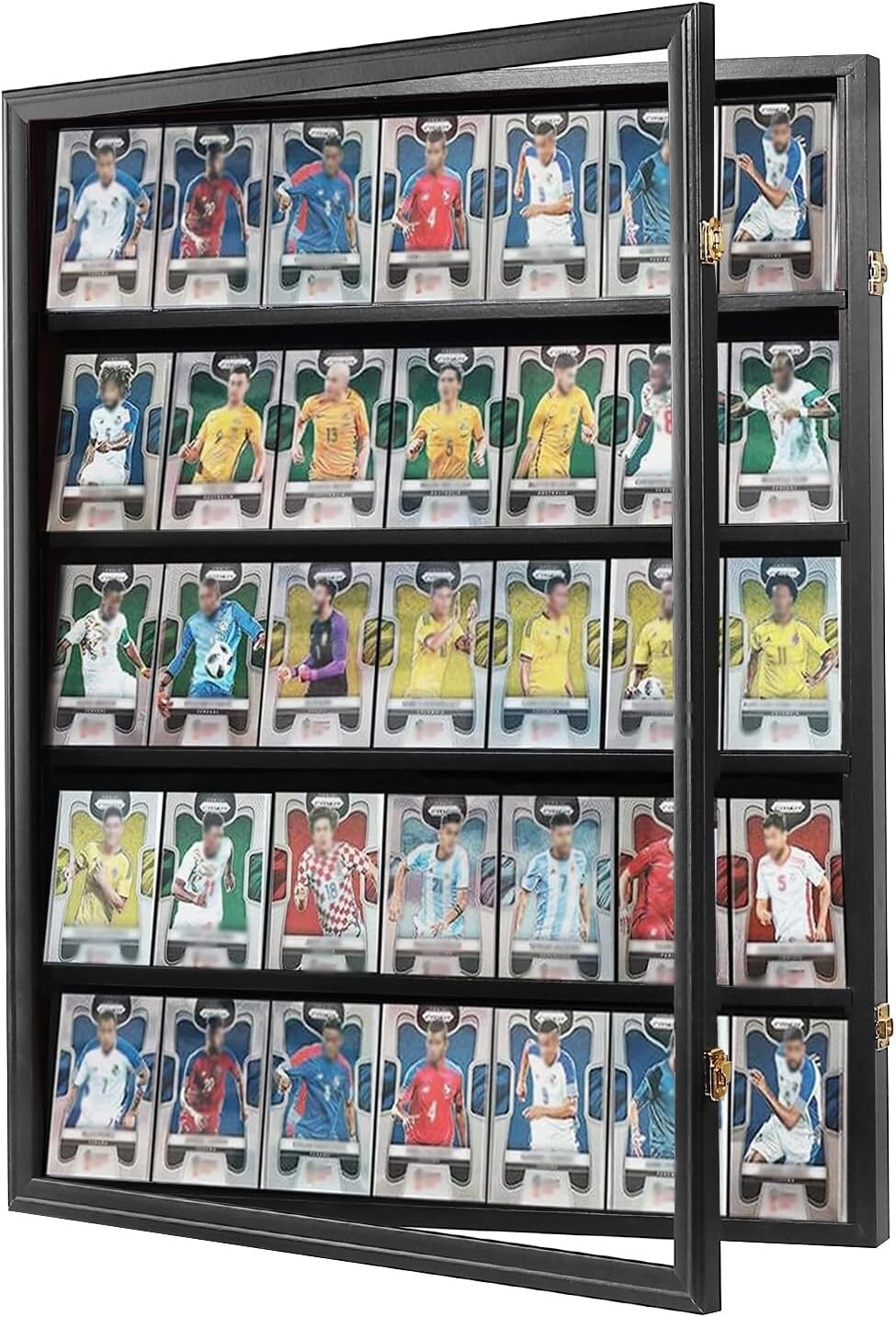 Matte Black Wall-Mounted Sports Card Display Case with Acrylic Glass - 30.5 Inch