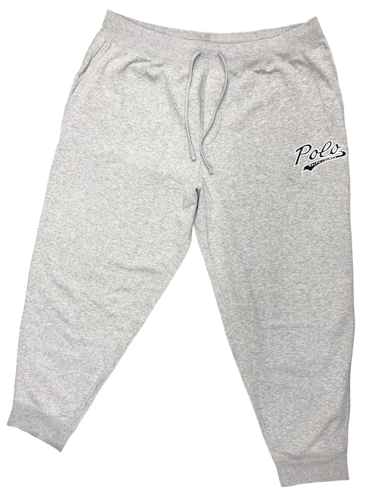 Polo Ralph Lauren Men's Grey Double Knit Script Patch Joggers, 3XLT, NWOT