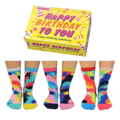 United Oddsocks Damen Happy Birthday To You Geschenkbox - Geschenkidee für Freunde