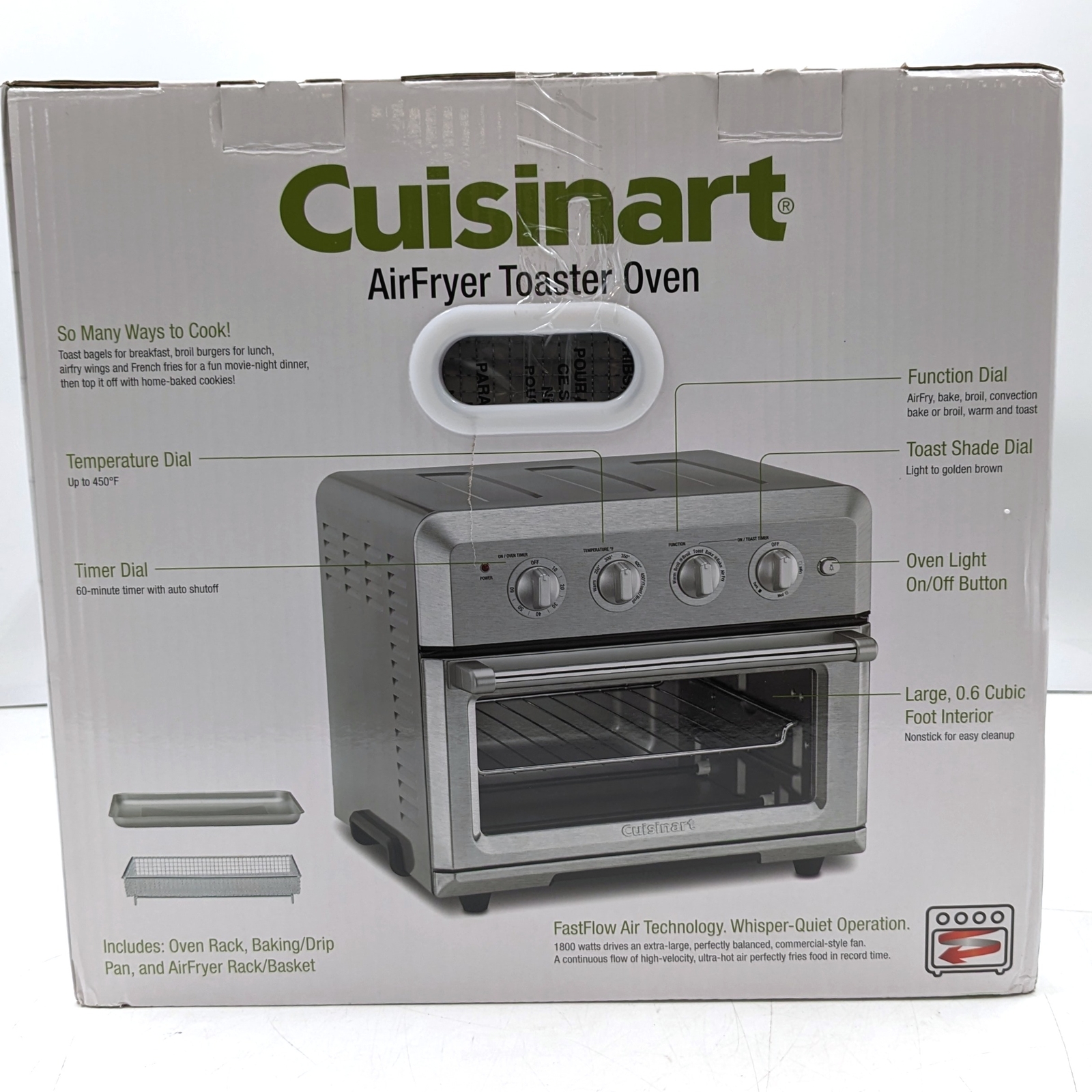 Cuisinart Stainless Steel AirFryer Toaster Oven CTOA122 eBay