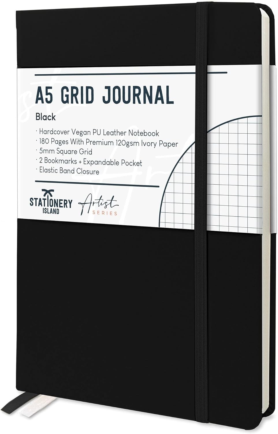A5 Squared Notebook 180 Pages 120gsm Grid Paper Hardback Journal for Planning - Image 3