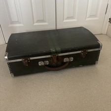 Old Green Metal Suitcase Trunk
