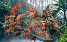 Vintage Hard Plastic Dinosaur Lot Lot Small,Medium, And Large Sized       