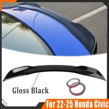 For 2022-2025 Honda Civic Sedan Si Style Rear Trunk Spoiler Wing Gloss Black