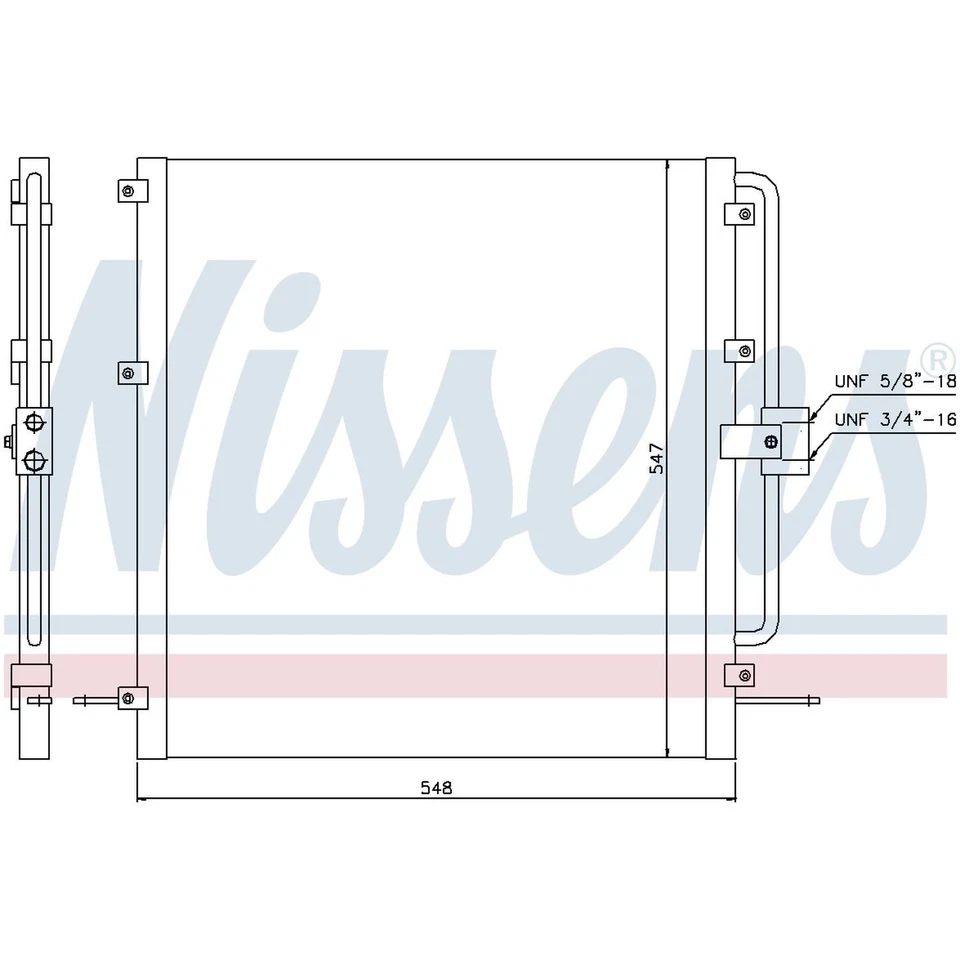 Condensador de aire acondicionado Nissens 94257 para Land Rover Range Rover 95-02 Foto 3 de 4