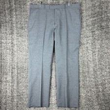 Perry Ellis Portfolio Mens 38x30 Grey Pinstripe Dress Pants 5DSB0258 Flat Front