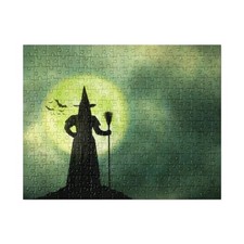 Green Witches Full Moon, Halloween, Jigsaw puzzle 252 pc