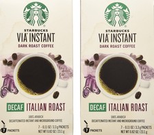 Starbucks Via Ready Brew, Decaf Italian Dark Roast 0.12 Ounce Pack of 14 