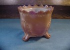 Antique EAPG Greentown Chocolate Slag Glass Leaf Bracket Sugar Bowl G8 — photo 3