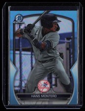 2023 BOWMAN DRAFT CHROME SKY BLUE REFRACTORS HANS MONTERO RC NEW YORK YANKEES
