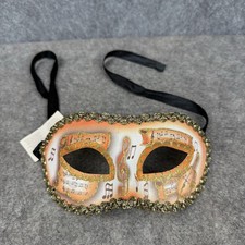 Hand Printed Venetian Masquerade Mask Made In Italy Musical Notes Opera