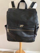 FP Diaper Bag/Backpack Beige Leather Freshly Picked Used/Good Condition