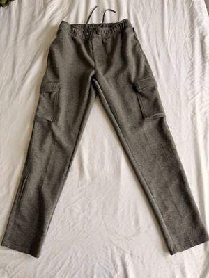 Leg3nd Men's Gray Fleece Cargo Jogger Pants Size S Elastic Waist Pockets