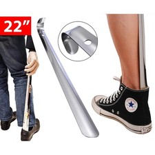 22in Extra Long Handle Shoe Horn Stainless Steel Metal Shoes Remover Shoehorn US