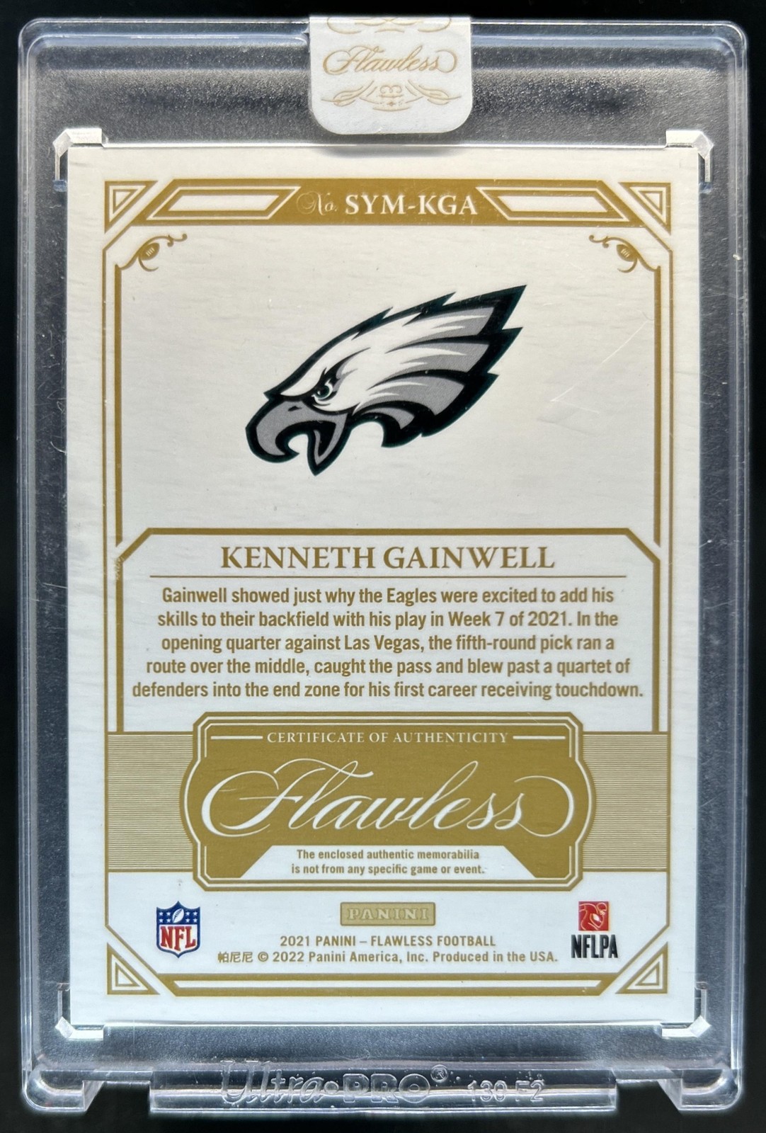 2021 Panini Flawless Kenneth Gainwell Shields NFL Patch Rookie RC #1/1 Eagles view 2