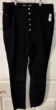 Old Navy Women  s Size 18 Rockstar Super Skinny Black Jeans High Rise Button Fly