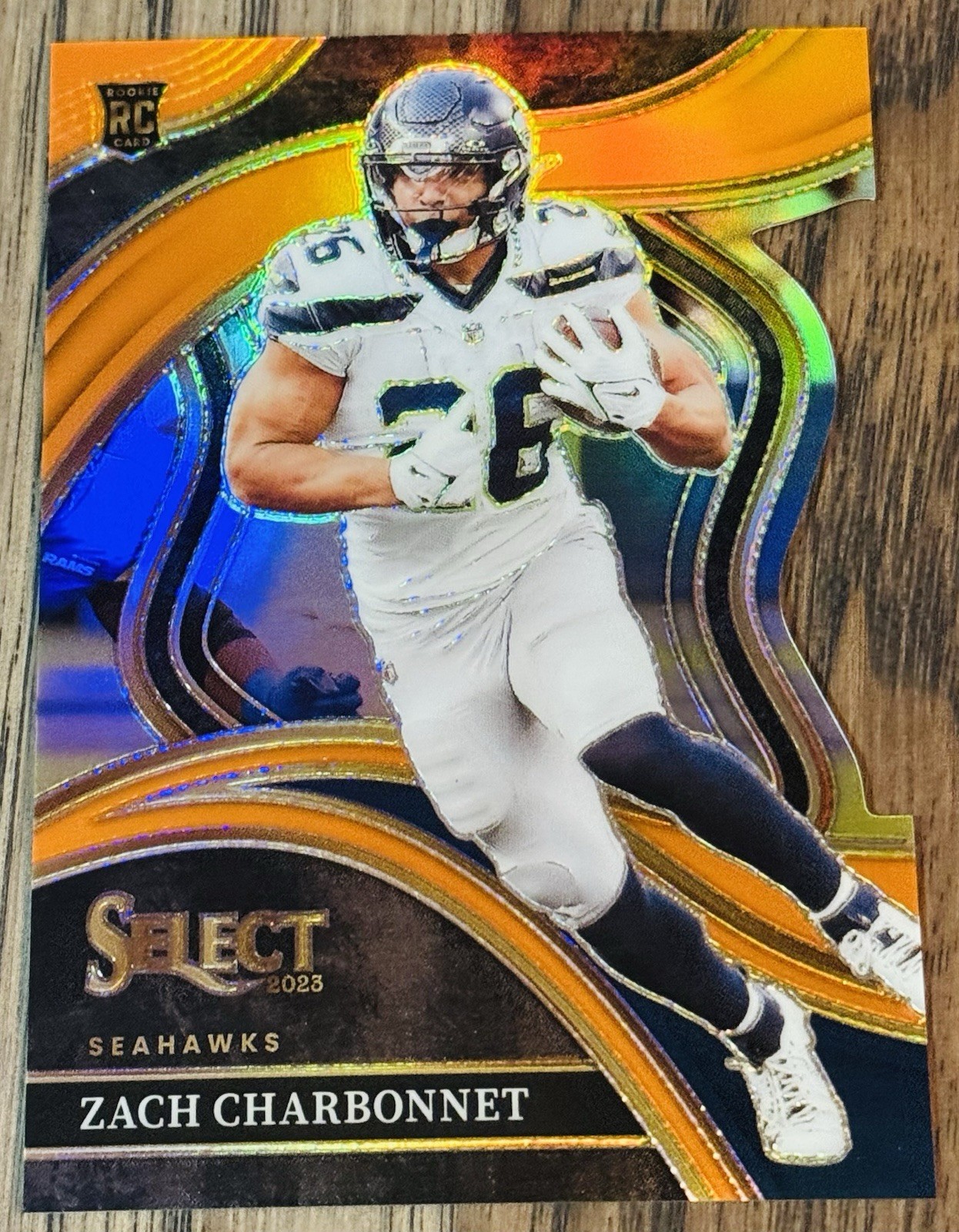 2023 Panini Select Club Level Zach Charbonnet #202 Orange Prizm Die-Cut /399 RC