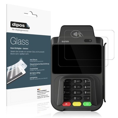 2x Schutzfolie für sunmi P2 Smartpad - Anti-Shock 9H Folie dipos Glass