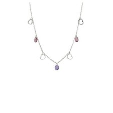 Collana Donna Mya Boccadamo in Acciaio con Cuori e Cristalli viola MK/GR19