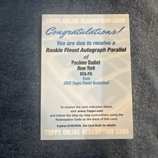 2025 Topps Finest Rookie Autograph Parallel Pacome Dadiet (Redemption)