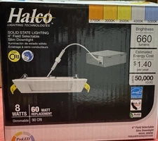 Halco 89096 - 4” Square Slim Downlight CCT Select - F3