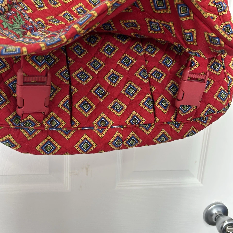 Vera Bradley Retired 2004 Villa Red Pattern Quilted Crossbody Messenger Tote EUC - Image 3 of 4