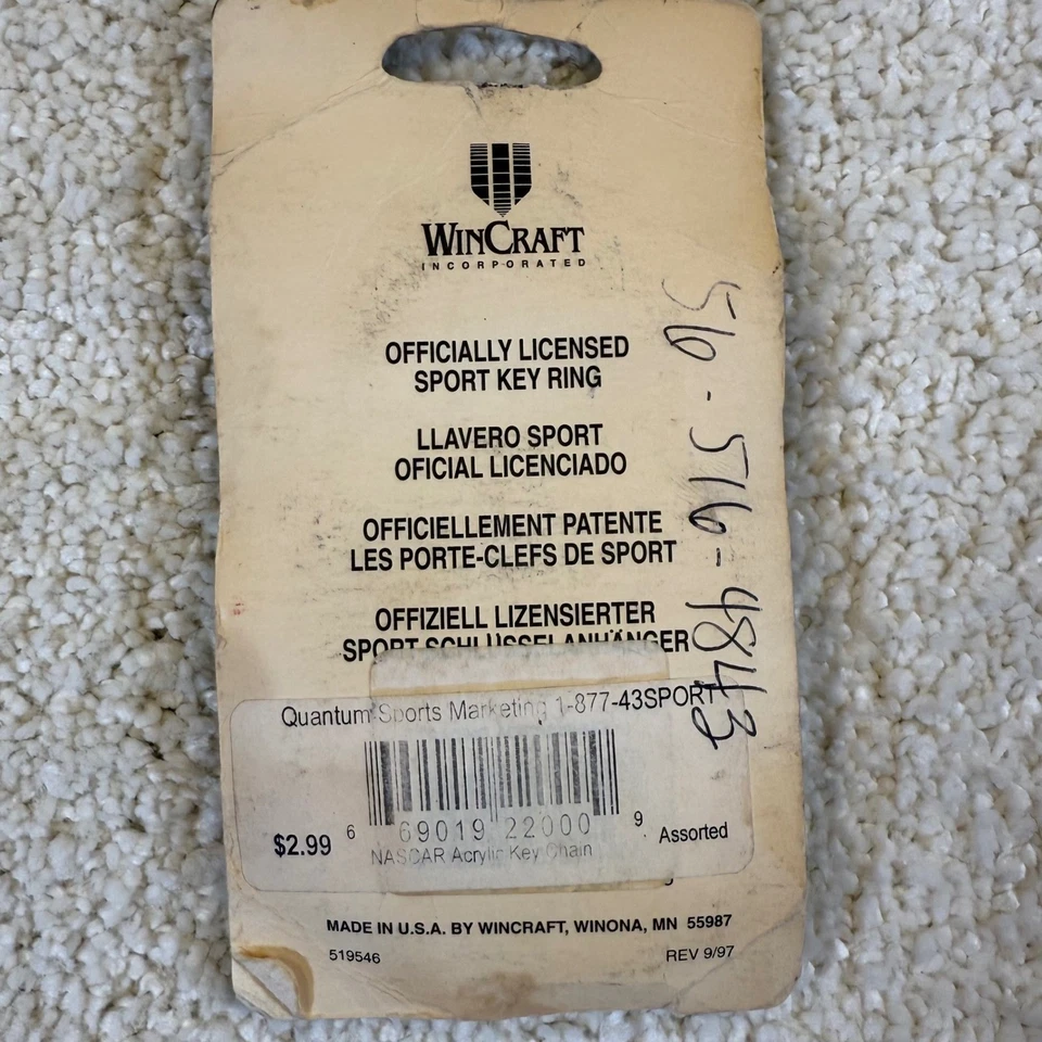 Vintage 1997 Tony Labonte #18 Interstate NASCAR WinCraft Sport Key Ring - Image 3 of 3