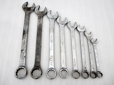 Vintage MAC Tools 8pc SAE Combination Wrenches 3/8'' to 13/16'' Made in USA